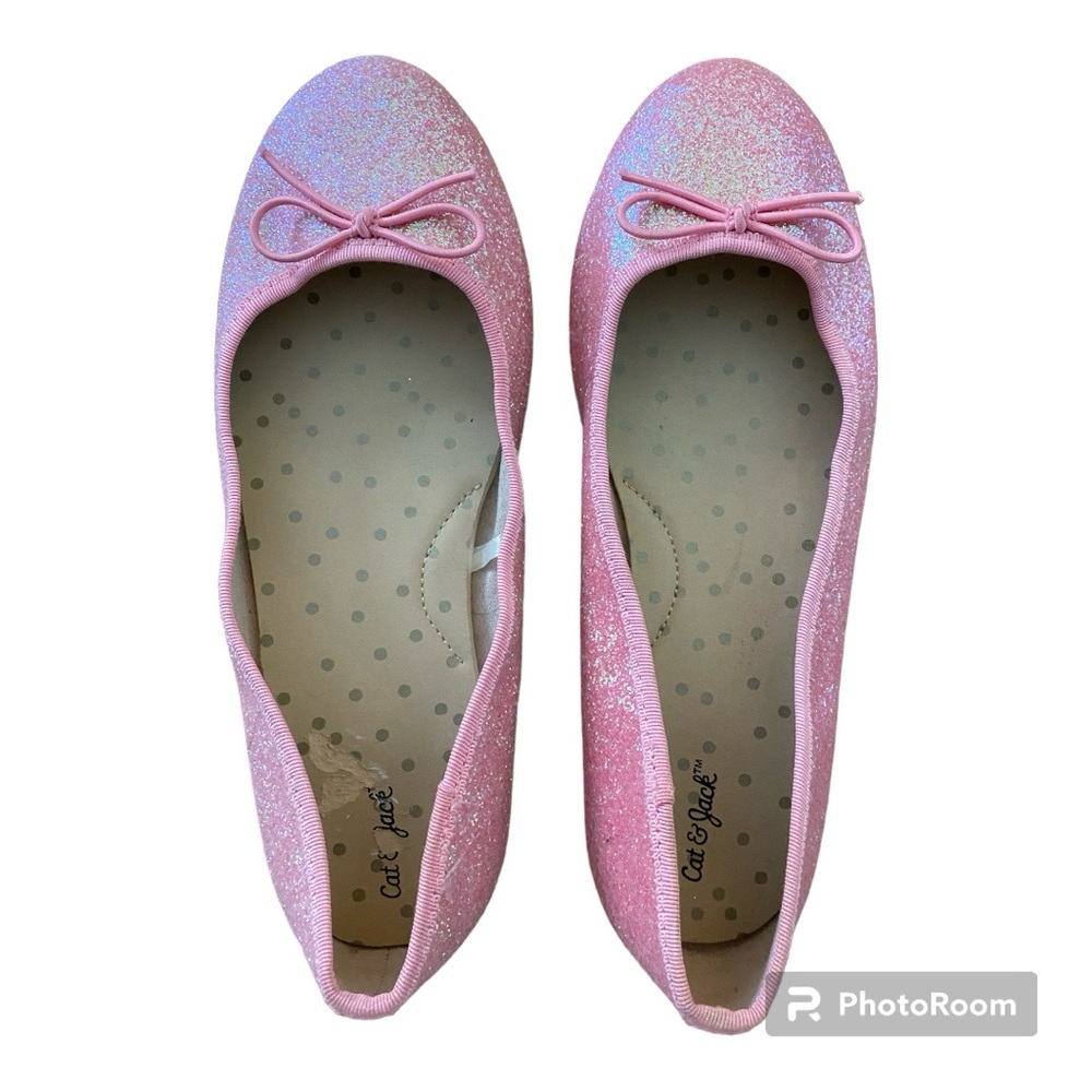 Cat & Jack Pink Sparkle Girls Ballet Flats size 4